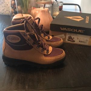 Plum and tan field boots